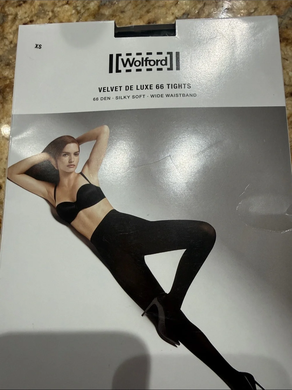 Wolford Black Velvet De Luxe 66 Tights - Smooth Opaque Hosiery